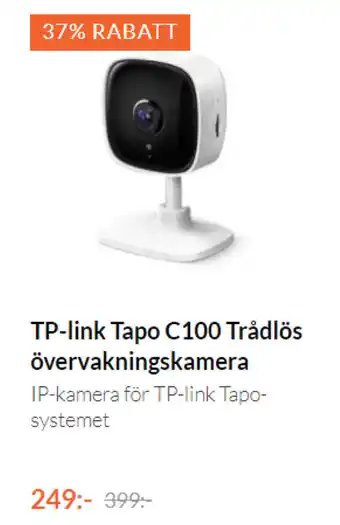Kjell & Company TP-link Tapo C100 Trådlös övervakningskamera erbjuda