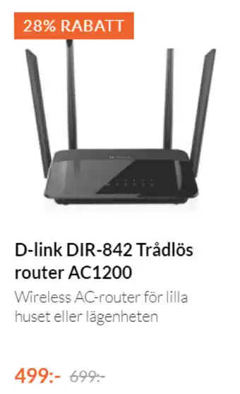 Kjell & Company D-link DIR 842 Trådlös router AC1200 erbjuda