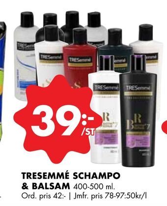 ÖoB Tresemmé schampo & balsam erbjuda