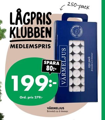 ÖoB Värmeljus erbjuda