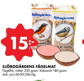 ÖoB Sjöbogårdens fågelmat erbjuda