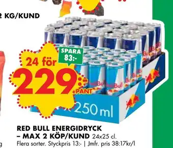ÖoB Red bull energidryck - max 2 köp/kund erbjuda