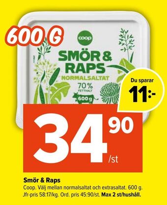 Coop Extra Smör & raps erbjuda
