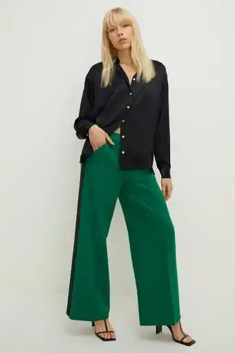 Oasis Premium wide leg side seam detail trouser erbjuda