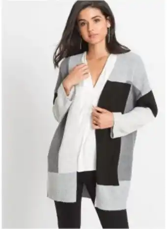 Bonprix Lång cardigan med färgblock erbjuda