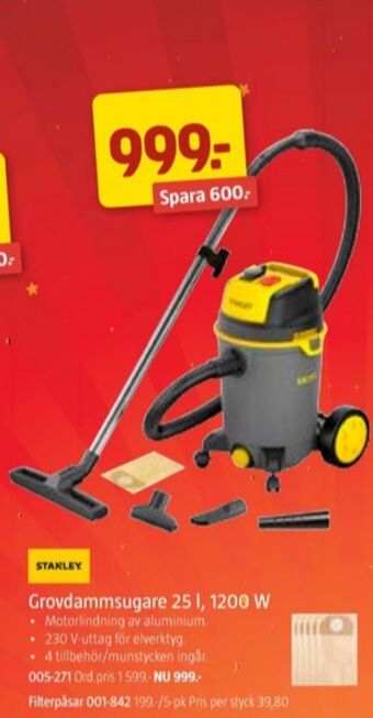 Jula Stanley grovdammsugare erbjuda