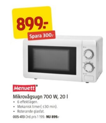 Jula Menuett mikrovågsugn erbjuda