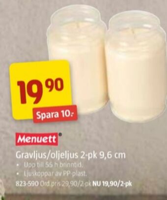 Jula Menuett gravljus erbjuda