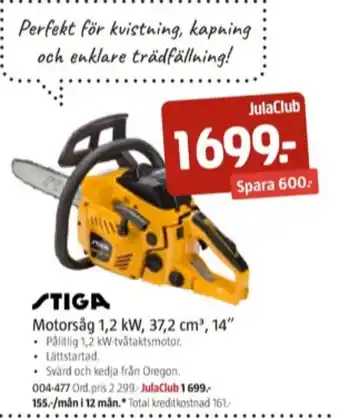 Jula Stiga motorsåg erbjuda