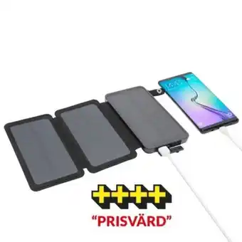 Kjell & Company Linocell powerbank med solcellsladdning 8000 mah erbjuda