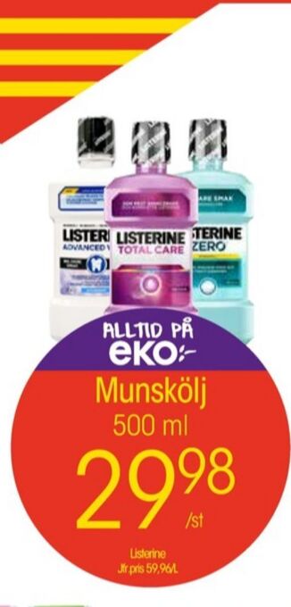 EKO Listerine munskölj erbjuda