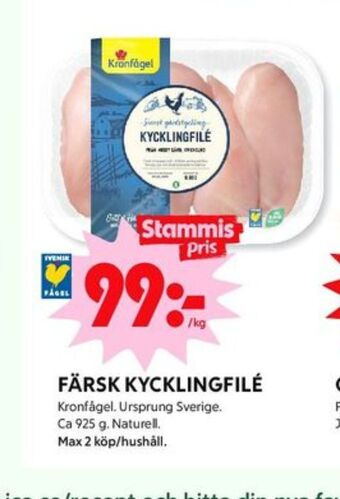 ICA Kvantum Kronfågel kycklingfilé erbjuda