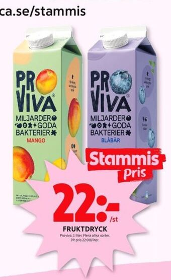 ICA Kvantum Proviva fruktdryck erbjuda