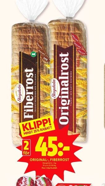ICA Kvantum Fiberrost toastbröd erbjuda