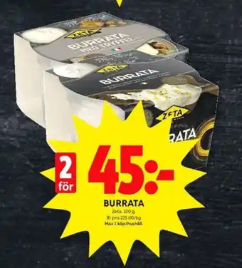ICA Kvantum Zeta burrata erbjuda