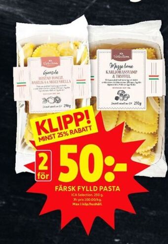 ICA Kvantum Ica selection pasta erbjuda