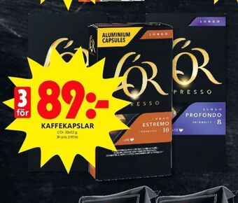 ICA Kvantum L or kaffekapslar erbjuda