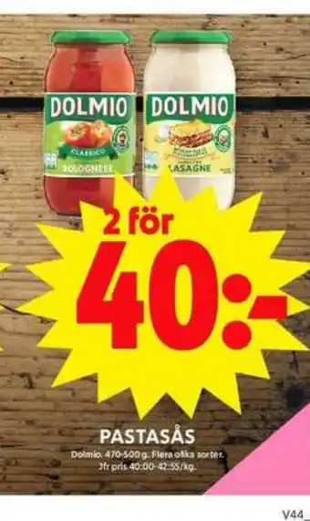 ICA Maxi Dolmio pastasås erbjuda