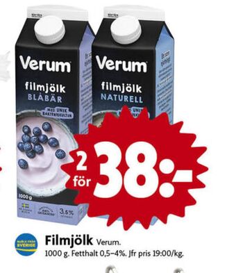 ICA Nära Verum filmjölk erbjuda