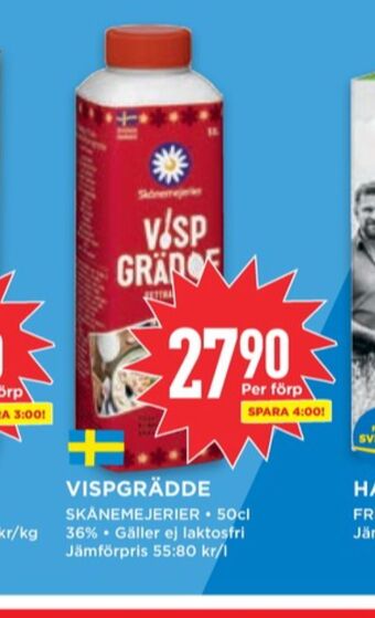 Willys Skånemejerier vispgrädde erbjuda