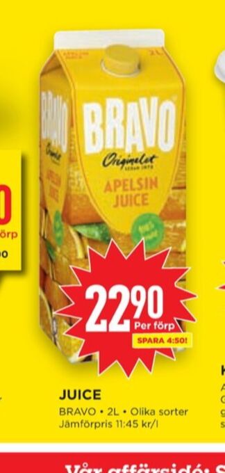 Willys Bravo juice erbjuda