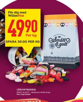 Willys Smått & gott lösviktsgodis erbjuda