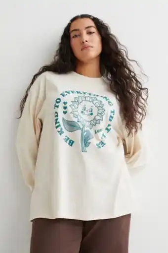 H&m+ long-sleeved jersey top