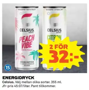 Coop Peach vibe energidryck erbjuda