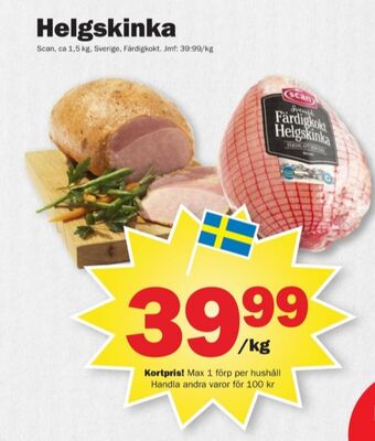 Pekås Scan helgskinka erbjuda
