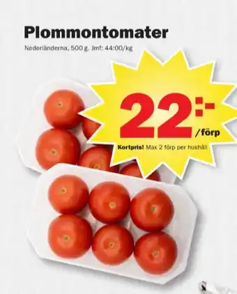 Pekås Scan deli plommontomater erbjuda