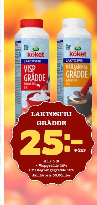 Bonum Matmarknad Laktosfri grädde erbjuda