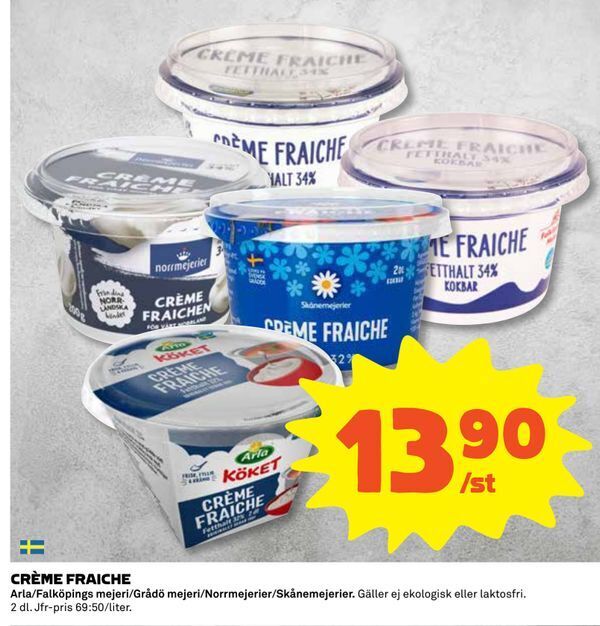 Crème fraiche erbjudande hos Coop Konsum
