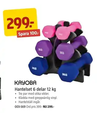 Jula Hantelset 6 delar 12 kg erbjuda
