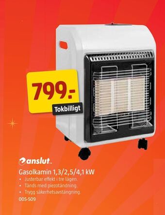 Jula Gasolkamin 1,3/2,5/4,1 kw erbjuda