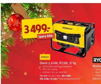 Jula Elverk 2,4 kw, ip23m, 37 kg erbjuda