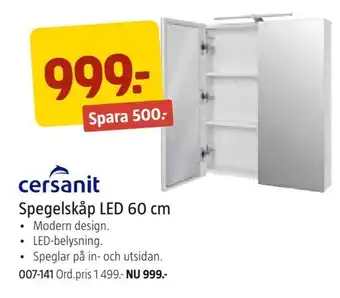 Jula Spegelskåp led 60 cm erbjuda