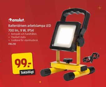Jula Batteridriven arbetslampa led 700 lm, 9 w, ip54 erbjuda