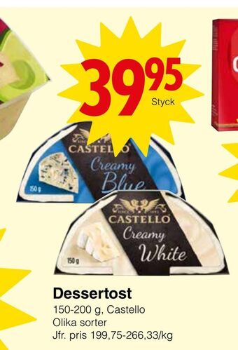 Matöppet Dessertost erbjuda