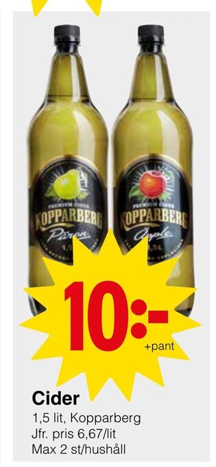 Matöppet Cider erbjuda