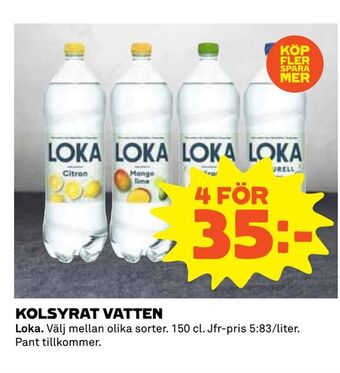 Coop Extra Kolsyrat vatten erbjuda