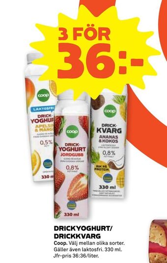 Coop Forum Drickyoghurt/ drickkvarg erbjuda
