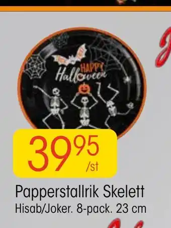 Papperstallrik skelett