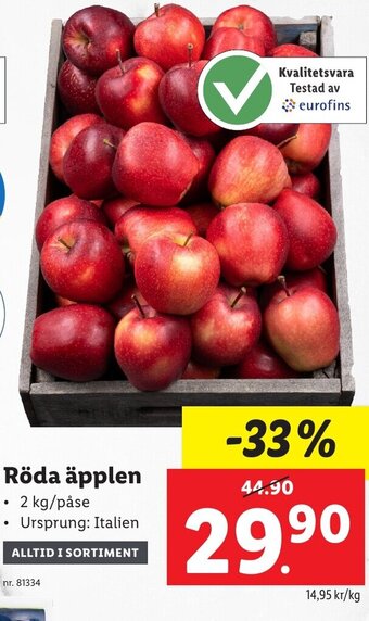 Lidl Röda äpplen erbjuda