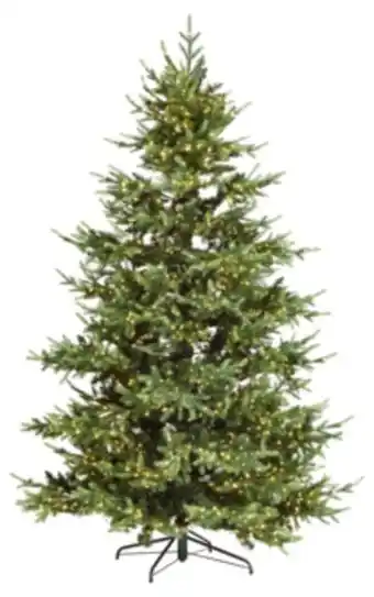 Lyxig julgran 220 cm med 8 ljusfunktioner och timer