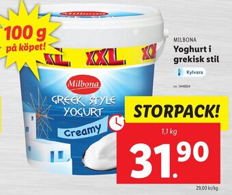 Lidl Milbona Yoghurt i grekisk stil erbjuda