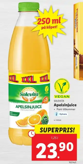 Lidl Vegan Solevita Apelsinjuice erbjuda