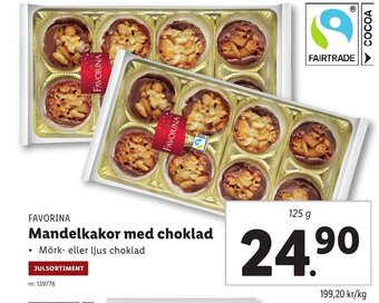 Lidl Favorina Mandelkakor med choklad erbjuda