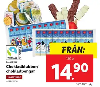 Lidl Chokladklubbor / chokladpengar erbjuda