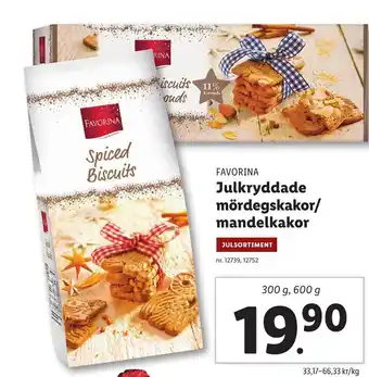 Lidl Favorina Julkryddade mördegskakor / mandelkakor erbjuda