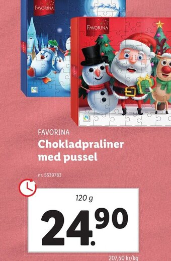 Lidl Favorina Chokladpraliner med pussel erbjuda